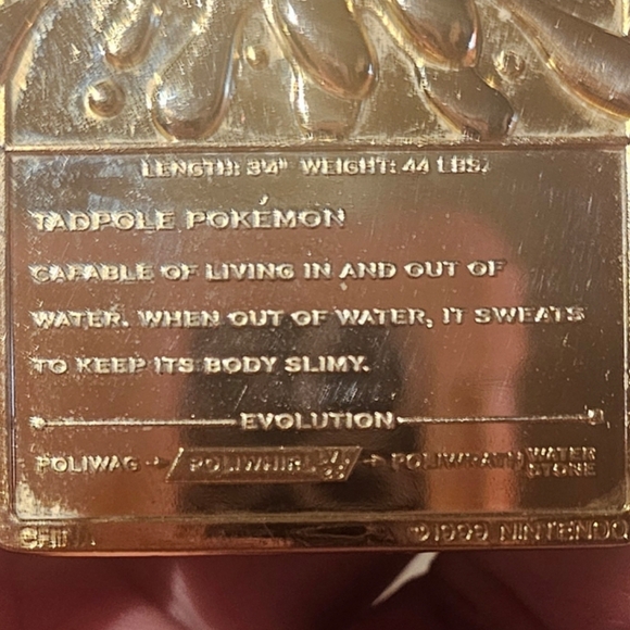 Nintendo Pokémon 1999 Gold plated Card in original case - Picture 6 of 17